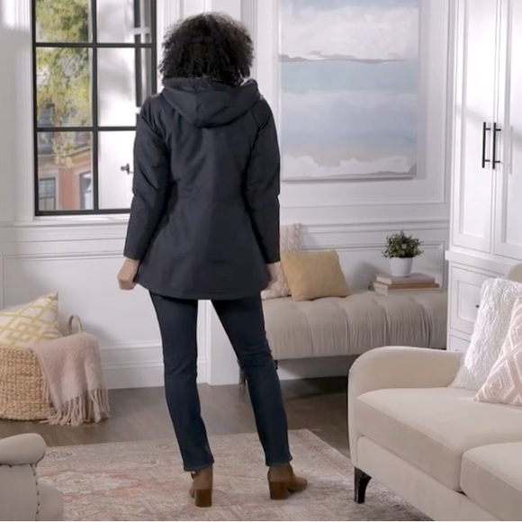 2-in-1 ! Susan Graver Water Resistant Systems Jacket, Black & Dark Gray, A460573 - Picture 5 of 13